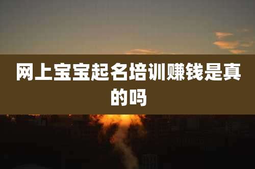网上宝宝起名培训赚钱是真的吗