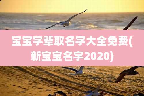 宝宝字辈取名字大全免费(新宝宝名字2020)