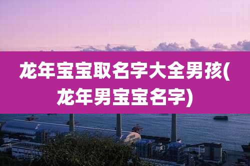 龙年宝宝取名字大全男孩(龙年男宝宝名字)