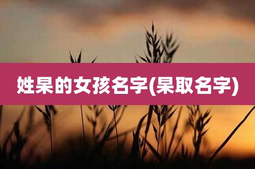 姓杲的女孩名字(杲取名字)