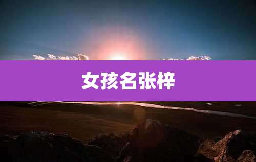 女孩名张梓