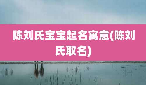 陈刘氏宝宝起名寓意(陈刘氏取名)