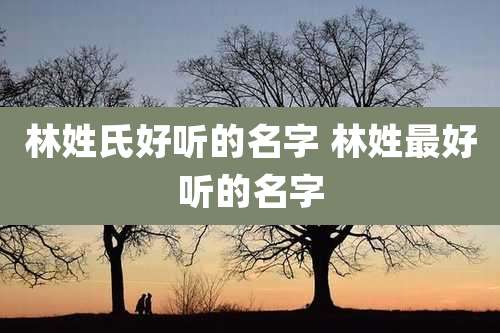 林姓氏好听的名字 林姓最好听的名字