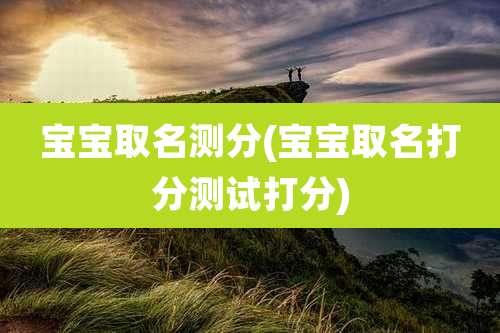 宝宝取名测分(宝宝取名打分测试打分)