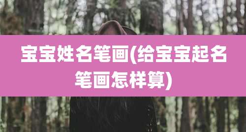 宝宝姓名笔画(给宝宝起名笔画怎样算)