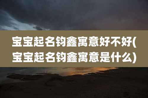 宝宝起名钧鑫寓意好不好(宝宝起名钧鑫寓意是什么)