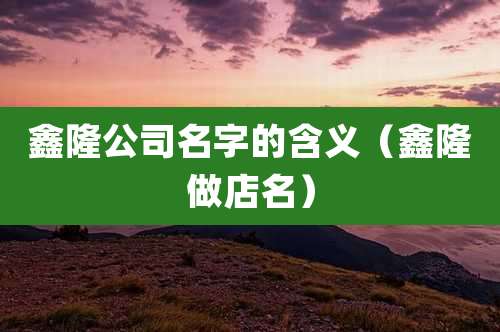鑫隆公司名字的含义(鑫隆做店名)
