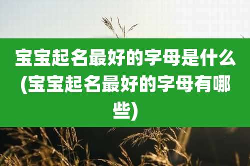 宝宝起名最好的字母是什么(宝宝起名最好的字母有哪些)