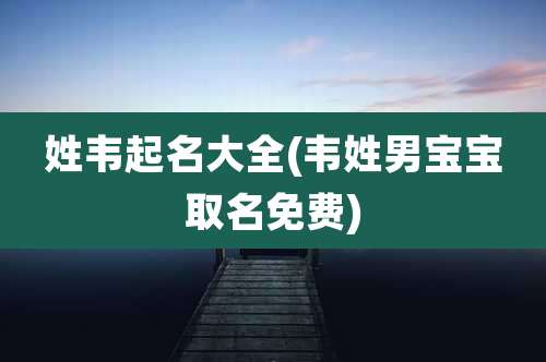 姓韦起名大全(韦姓男宝宝取名免费)