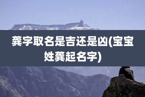 龚字取名是吉还是凶(宝宝姓龚起名字)