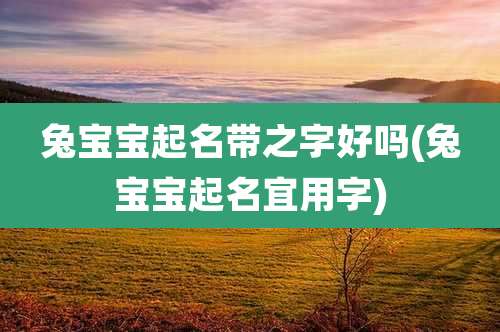 兔宝宝起名带之字好吗(兔宝宝起名宜用字)