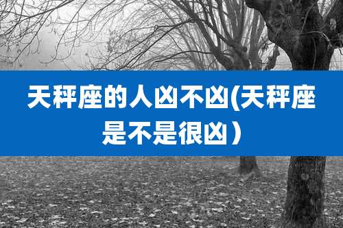 天秤座的人凶不凶(天秤座是不是很凶)