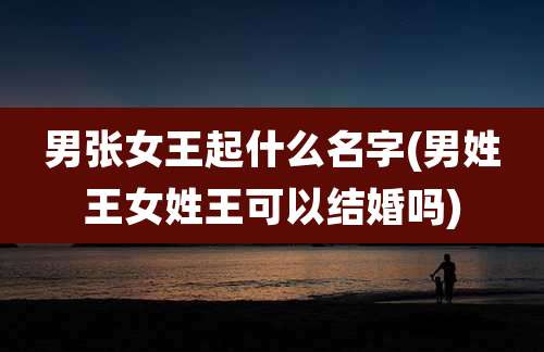 男张女王起什么名字(男姓王女姓王可以结婚吗)