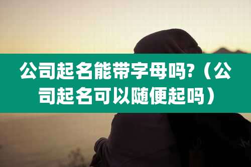 公司起名能带字母吗?(公司起名可以随便起吗)