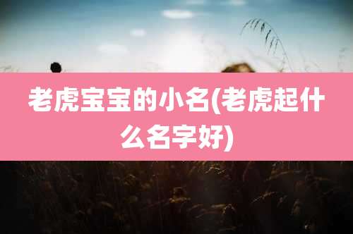 老虎宝宝的小名(老虎起什么名字好)