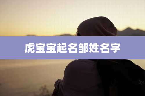 虎宝宝起名邹姓名字