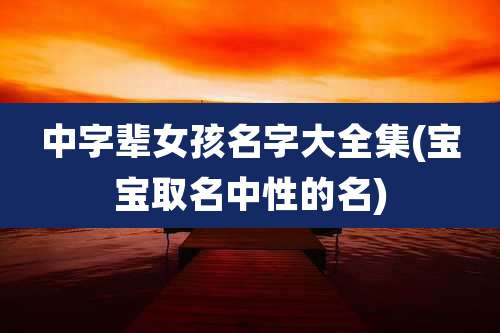 中字辈女孩名字大全集(宝宝取名中性的名)