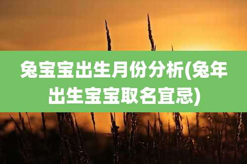 兔宝宝出生月份分析(兔年出生宝宝取名宜忌)