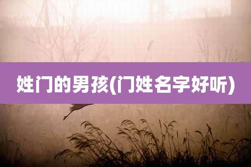 姓门的男孩(门姓名字好听)