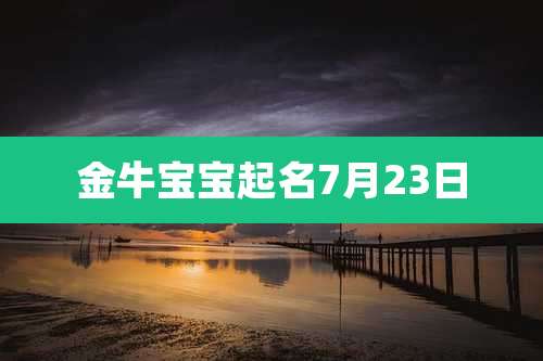 金牛宝宝起名7月23日