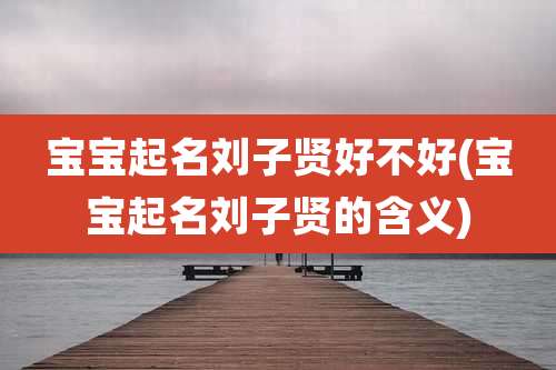 宝宝起名刘子贤好不好(宝宝起名刘子贤的含义)
