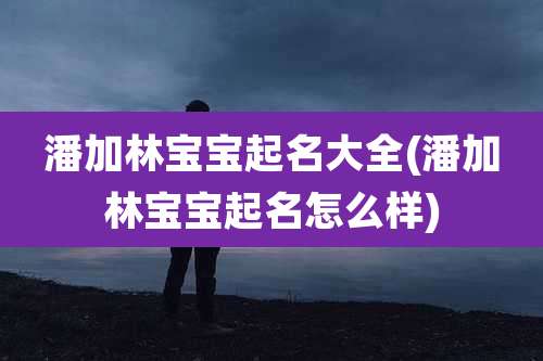 潘加林宝宝起名大全(潘加林宝宝起名怎么样)