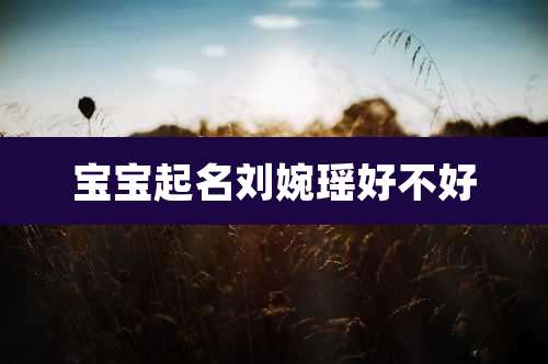 宝宝起名刘婉瑶好不好