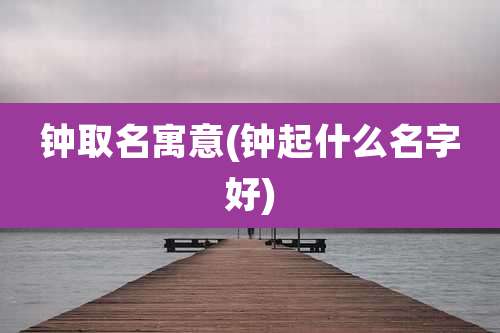 钟取名寓意(钟起什么名字好)