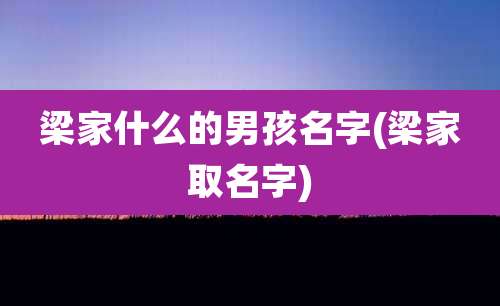 梁家什么的男孩名字(梁家取名字)