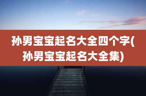 孙男宝宝起名大全四个字(孙男宝宝起名大全集)