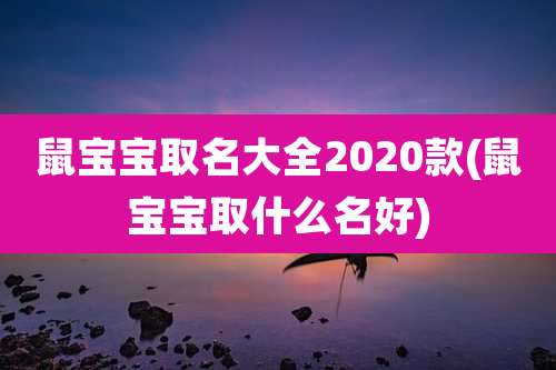 鼠宝宝取名大全2020款(鼠宝宝取什么名好)