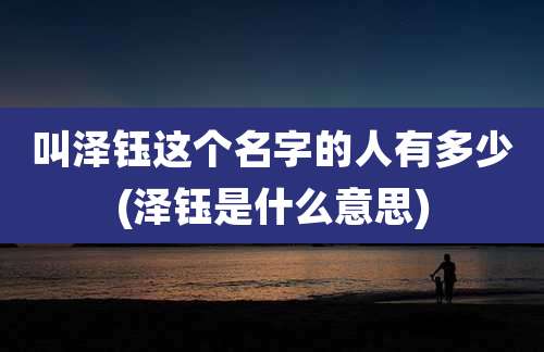 叫泽钰这个名字的人有多少(泽钰是什么意思)