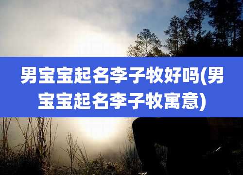 男宝宝起名李子牧好吗(男宝宝起名李子牧寓意)