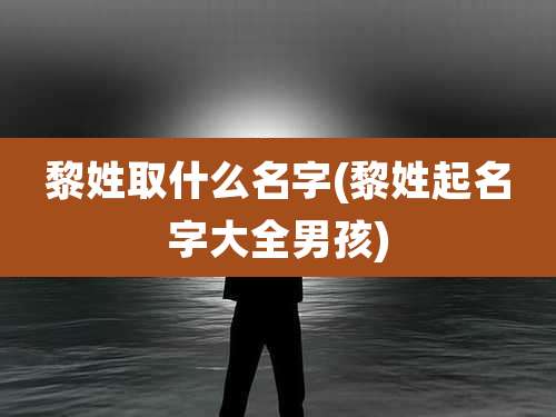 黎姓取什么名字(黎姓起名字大全男孩)