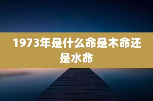 1973年是什么命是木命还是水命