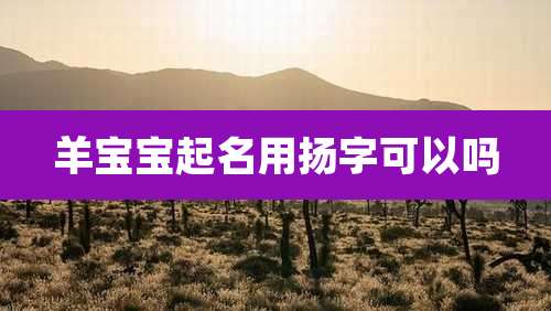 羊宝宝起名用扬字可以吗