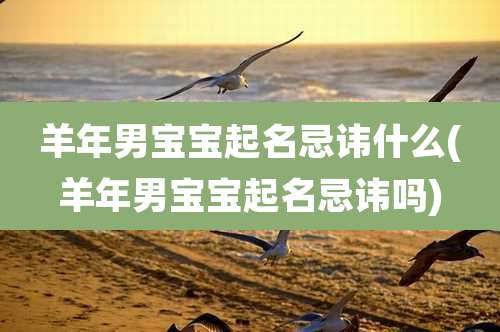 羊年男宝宝起名忌讳什么(羊年男宝宝起名忌讳吗)