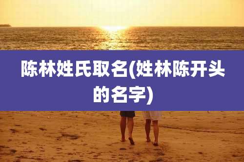 陈林姓氏取名(姓林陈开头的名字)