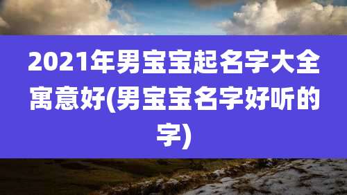 2021年男宝宝起名字大全寓意好(男宝宝名字好听的字)