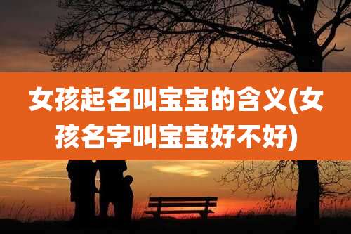 女孩起名叫宝宝的含义(女孩名字叫宝宝好不好)