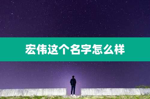 宏伟这个名字怎么样