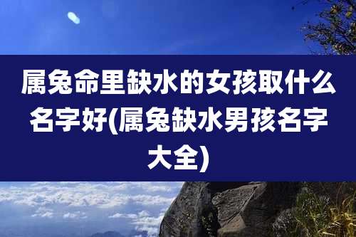 属兔命里缺水的女孩取什么名字好(属兔缺水男孩名字大全)