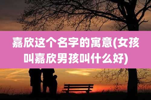嘉欣这个名字的寓意(女孩叫嘉欣男孩叫什么好)