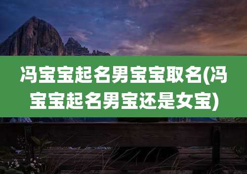 冯宝宝起名男宝宝取名(冯宝宝起名男宝还是女宝)