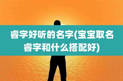 睿字好听的名字(宝宝取名睿字和什么搭配好)