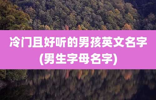 冷门且好听的男孩英文名字(男生字母名字)