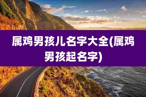 属鸡男孩儿名字大全(属鸡男孩起名字)
