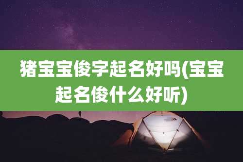 猪宝宝俊字起名好吗(宝宝起名俊什么好听)