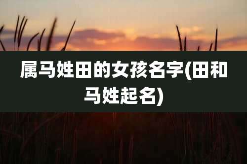 属马姓田的女孩名字(田和马姓起名)
