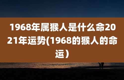 1968年属猴人是什么命2021年运势(1968的猴人的命运)